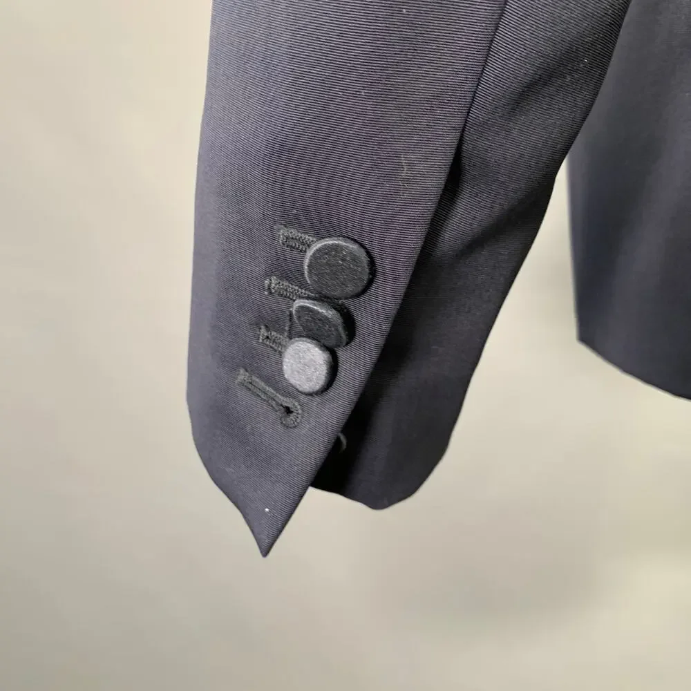 BURBERRY PRORSUM Size 40 Navy Blue Virgin Wool Tuxedo Sport Coat